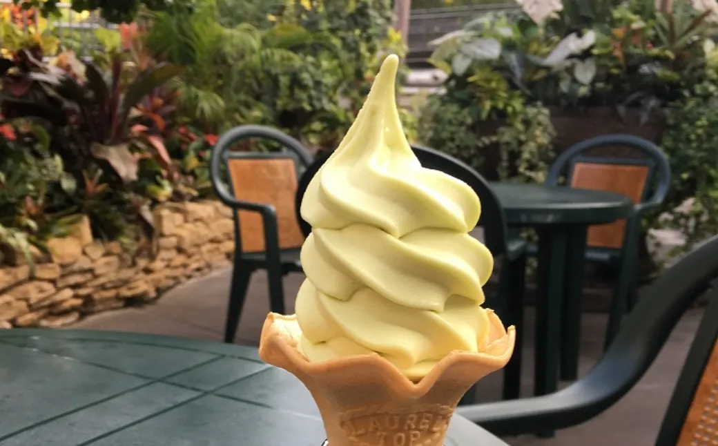 梨ソフトクリームの写真
